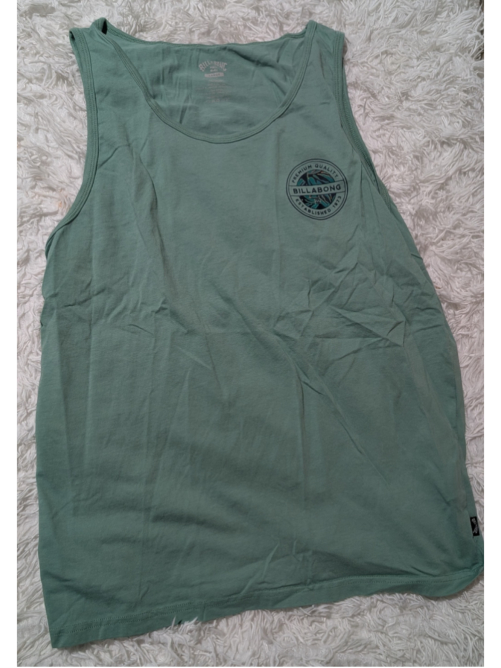 Men's Billabong Tank Top Size L Green Black Graphic Logo